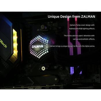 Zalman Alpha 28 White CPU šķidruma dzesētājs, 280mm radiators, 2x140mm ventilatori, ARGB, PWM, LGA1700/AM4 (Alpha 28 white)