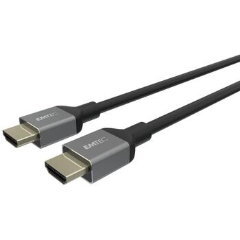 Emtec кабель HDMI на HDMI, ECCHAT700HD, 1.8м, 4K (3840×2160p), HDMI 1.4, серый, черный (ECCHAT700HD)