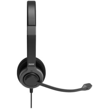Port Connect наушники PRO ON'R 300 912001, проводные USB-A, накладные, черные, стерео, 32 Ом, 20-20k Гц, шумоподавление, микрофон (912001)
