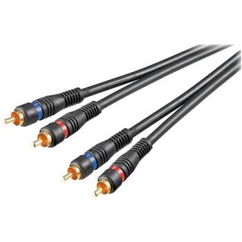 Goobay стерео RCA кабель 2x RCA, 50032, 1.5м, 2 x RCA разъем, двойная защита (50032)