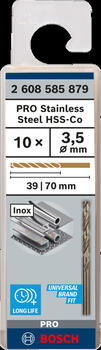 Urbjmašīnām/skrūvgriežiem PRO STAINLESS STEEL HSS-CO SPIRĀLVEIDA URBIS BOSCH 2608585879 (2608585879)