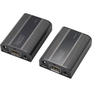Digitus video/audio pagarinātājs DS-55204, 60m, 18Gbps, 4096x2160p, HDCP 2.2, IR, Cat 6/6a/7, alumīnija korpuss (DS-55204)