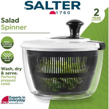 Salter Салатница BW12003EU7, 3,5л, Пластик, Черный, Нескользящее основание, Одной рукой (BW12003EU7)