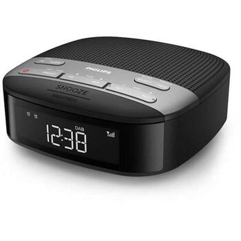 Philips радиобудильник TAR3505/12, DAB+/FM, 2 будильника, LCD, 1 Вт, 20 предустановок, таймер сна, черный (TAR3505/12)