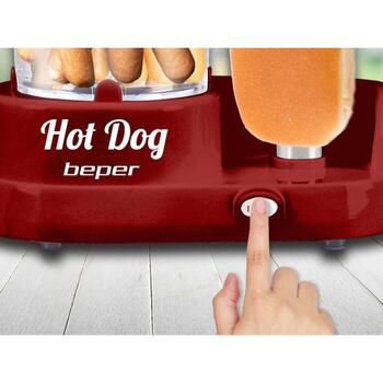 Beper Приготовитель хот-догов P101CUD501, 350 Вт, красный цвет, ABS/сталь/алюминий, нескользящие ножки (P101CUD501)