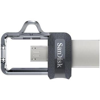SanDisk USB флеш-накопитель SDDD3-128G-G46, 128 ГБ, USB Type-A / Micro-USB, скорость чтения 150 МБ/с, слайдер (SDDD3-128G-G46)
