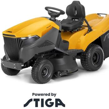 Stiga бензиновый трактор 2T0830481/ST1, мощность 10.8 кВт, двигатель 586 см³, ширина среза 98 см, объем коллектора 300 л, 2 лезвия (2T0830481/ST1)