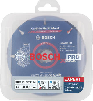 X-LOCK Starter Kit 125 mm komplekts, Mazām leņķa slīpmašīnām PRO CUTTING AND GRINDING SET, 2608619374, BOSCH (2608619374)