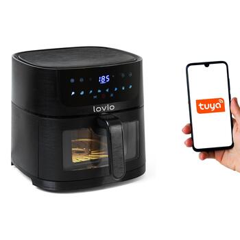 Lovio Gaisa fritieris LVAF002BK, 1500W, 6l, 8 programmas, WiFi, Tuya lietotne, karstumizturīgs rokturis (LVAF002BK)