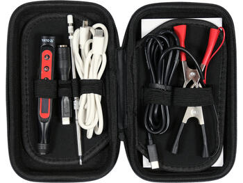 Yato портативный цифровой паяльник YT-82490, 18-65 W, 90-480 °C, T12, OLED, USB Type-C, 5-10 с, 3 А, 24 В пост. тока, ±2 °C, QC/PD (YT-82490)