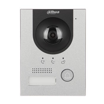 Dahua VTO2202F-P-S3 IP дверной домофон уличная панель Villa 2 MP цветная 168.6° камера двусторонний аудио PoE H.265/H.264 IP65 IK07 1-кнопочный вызов Серебристый (VTO2202F-P-S3)