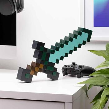 Paladone Minecraft алмазный меч свет PP12711MCF, 40см, синий, LED, настольный/настенный, официально лицензированный (PP12711MCF)