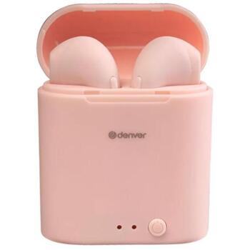 Denver Беспроводные наушники TWE-46 Rose 111191120290, Bluetooth V5.0, 10м, 40mAh x2, 400mAh, 30ч в режиме ожидания (111191120290)