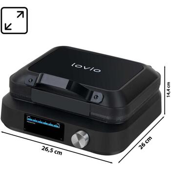 Lovio Vafeļu panna LVWF002BK, 1500W, 2 vafeles, 6 pakāpju regulēšana, skaņas paziņojumi, neslīdošas kājiņas (LVWF002BK)