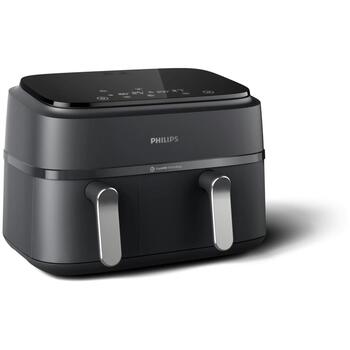 Philips NA351/00 karstā gaisa friteris, 9L, 2750W, 220-240V, 50Hz, 2 grozi, 8 programmas, skārienjutīgs, LED displejs, pelēks (NA351/00)
