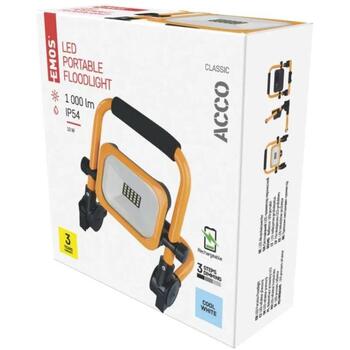 Emos LED прожектор ACCO ZS2812, 10 W, 1000 lm, IP54, желтый, холодный белый, алюминий, 4400 mAh, 120°, 3-10 ч (ZS2812)