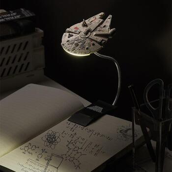 Paladone Millennium Falcon piespraužamā gaismiņa PP12712SW, 20cm, 1 LED, pelēks, regulējama gaisma, piespraužama pie grāmatas (PP12712SW)