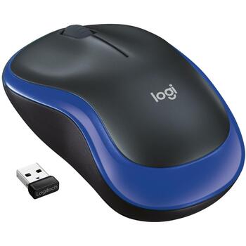 Logitech USB datorpele M185/BLUE 910-002236, 1000 DPI, 3 pogas, 10m bezvadu diapazons, AA akumulators (910-002236)