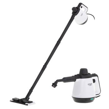 Unikāla 2in1 tvaika tīrīšanas iekārta ar slotu virsmām un grīdām 1200W 3.5bar 0.45L Balts Melns AD7038 Adler (AD 7038)