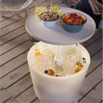Keter Illuminated Cool Bar 29204184, 49,5x49,5x57-84,5 см, белый, с подсветкой, охладитель (29204184)