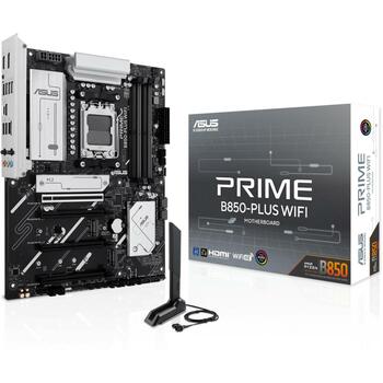 Asus Mātesplate PRIME B850-PLUS WIFI, AMD AM5, DDR5, 256 GB, 4 DIMM, 2.5 Gb Ethernet, Wi-Fi 6E, 3 M.2, 4 SATA III (PRIME B850-PLUS WIFI)