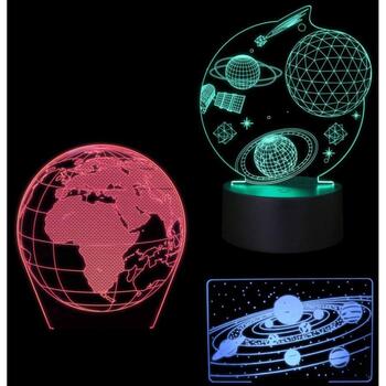 Manta Декоративная лампа SNL118RGB, 5W, 5V, 3xAA, 2m, многоцветная, 3D эффект, пульт дистанционного управления, 3 дизайна (SNL118RGB)
