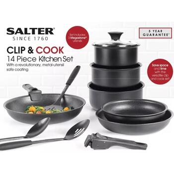 Salter Кухонный набор BW12055IS, сковороды 20/24/28см, кастрюли 16/18/20см, 3 крышки, 2 ручки, 3 принадлежности (BW12055IS)