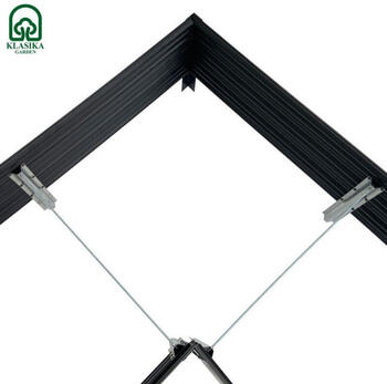 Paaugstinātā dārza dobe KLASIKA Wood Look L – formas, pelēka: 150x150x75x75x75x75 cm, h-30 cm; 76763 KLASIKA (76763)