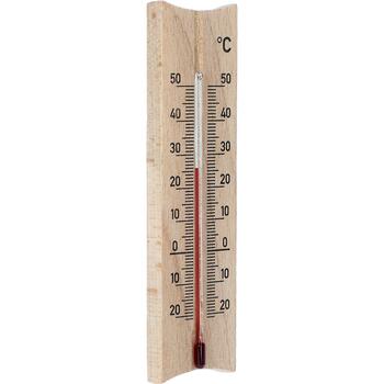 Bioterm комнатный термометр 010201, от -20°C до +50°C, 15см, деревянный, навесной, пластиковая шкала, +/-1°C (010201)