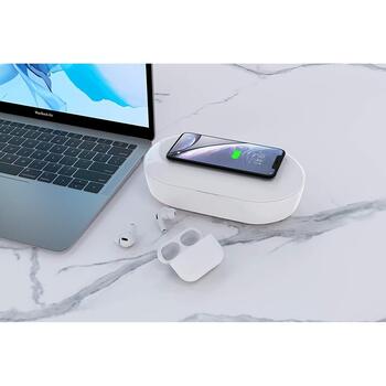 Devia Bezvadu lādēšanas dezinfekcijas kaste 120EL1050001, 10W, 99,99% dezinfekcija, Qi bezvadu uzlāde, 191x203x13mm (120EL1050001)