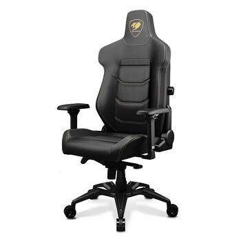Игровое кресло с поддержкой поясницы 4-way магнитной подушкой для шеи спинкой с наклоном 180° 4D подлокотниками и PVC кожей Чёрный CGR-ARMOR EVO-RY COUGAR (CGR-ARMOR EVO-RY)