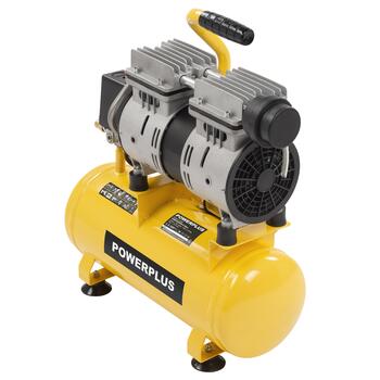 Powerplus kompresors POWX17230S, 550W, 8bar, 105l/min, 6L, Bez eļļas, Kluss, Spiediena regulators (POWX17230S)