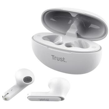 Trust austiņas 25173 Bluetooth TWS, 20-20000 Hz, 36 g, 2 mikrofoni, USB Type-C, 12 mm, balts (25173)