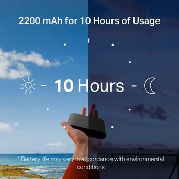 Mercusys мобильный маршрутизатор MT110, 4G LTE, 150 Мбит/с загрузка, 50 Мбит/с выгрузка, 2200 мАч, 10 часов работы, 10 устройств (MT110)