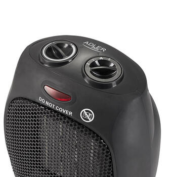 Kompakts un efektīvs turbo sildītājs ar ventilatoru 2 jaudas līmeņiem 1500W Melns AD7702 Adler (AD 7702)