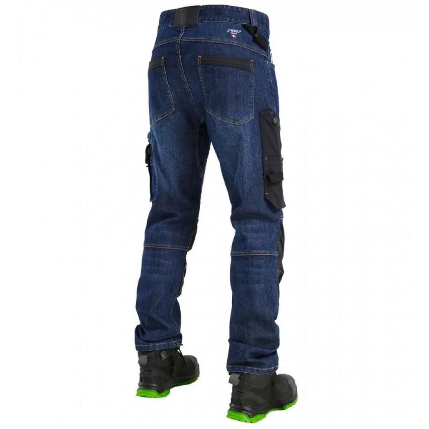 Pesso Рабочие брюки KD155_BLUE-3XL, 3XL, джинсовая ткань, эластичная, карманы для защиты коленей STONE GUARD™, регулируемый пояс (KD155_BLUE-3XL)
