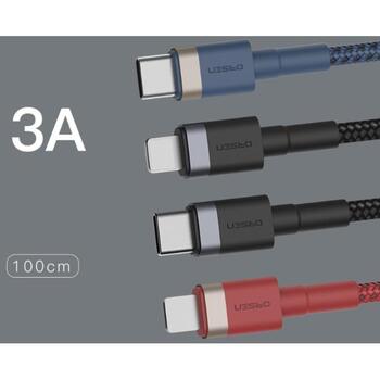 Orsen USB кабель S51, 3A, 1м, TPE + ткань, YD/T 1591-2009 (S51)