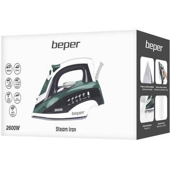 Beper Утюг P204FER003, 2600 W, 25 г/мин, 0.4 л, нержавеющая сталь, паровой удар, система против капель (P204FER003)