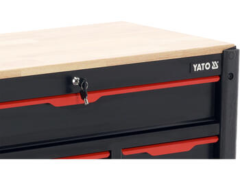 Yato инструментальный шкаф YT-09005, 1125x1000x480 мм, 12 ящиков, 45 кг, 4 колеса 125 мм, 2 с тормозами, центральный замок (YT-09005)