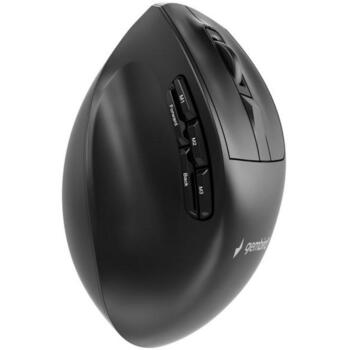 Gembird MUSW3-9B-01 bezvadu ergonomiska pele, 2400 DPI, 9 pogas, 2.4G+BT+USB, melna (MUSW3-9B-01)
