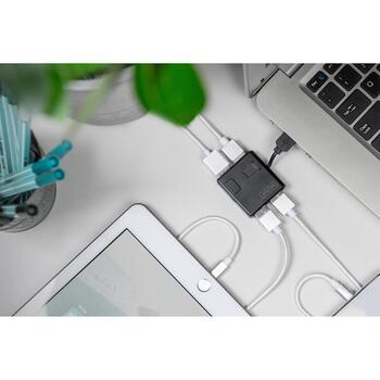 Digitus USB centrmezgls DA-70217, 4x USB 2.0, 480 Mb/s, melns, kompakts, galda (DA-70217)