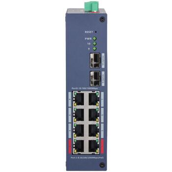 Dahua управляемый коммутатор CHS4210-8GT-110, 8xRJ-45 Gigabit, 20 Gbit/s, PoE, IP30, DIN-рейка, 48-57 V (CHS4210-8GT-110)