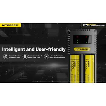 Nitecore Зарядное устройство CI2 5V 2A, 9V 2A, 12V 1.5A, 18W, 4.2V±1%, 1.48V±1%, 3000mA*1, 2000mA*1, AA, AAA, 18650 (CI2)