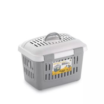 Stefanplast Переноска для животных Midi Gulliver 2196180, 45x33x33см, 5кг, пластик, белый/синий (2196180)