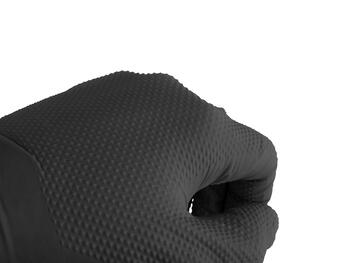 Geko Нитриловые перчатки SOLID GRIP G75200-S, 50 шт., размер S, черный, 3D алмазная текстура, хлорированная внутренняя поверхность (G75200-S)