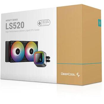 Deepcool CPU šķidruma dzesētājs LS520 A-RGB R-LS520-BKAMNT-G-1, 240 mm, 85,85 cfm, 500-2250 apgr./min, 2 ventilatori (R-LS520-BKAMNT-G-1)