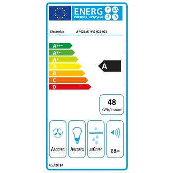 Akcija! Electrolux tvaika nosūcējs, izvelkams, 60 cm, melns (LFP626AK)