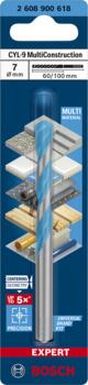Universāls urbis CYL-9 MC 7x60x100 mm, 1 gab., Triecienurbjmašīnām/triecienskrūvgriežiem, urbjmašīnām/skrūvgriežiem EXPERT CYL-9 MULTI CONSTRUCTION URBIS, 2608900618, BOSCH (2608900618)