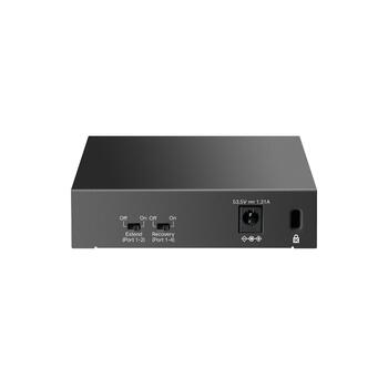 TP-LINK LS105GP настольный коммутатор, 5x1G, 4xPoE+, 65W, 250m, 802.3af/at, без вентилятора (LS105GP)