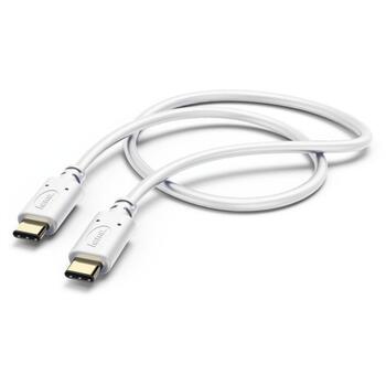 Hama USB кабель 00183330, 1м, 60Вт, 3А, 480Mbit/s, USB 2.0, белый, USB Type-C разъем, USB Type-C разъем (00183330)